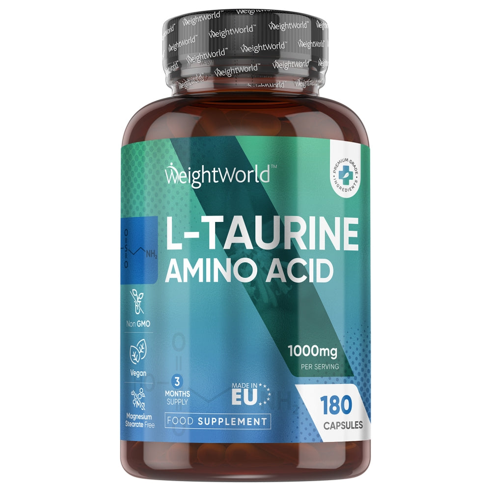 L-Taurine Capsules |1000mg 180 Capsules | Amino Acid