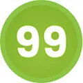 green circle with 99 written inside to represent 99 intensity levels