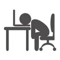 cartoon image of a stick man sleeping at a desk on his laptop cartoon image of a stick man sleeping at a desk on his laptop