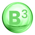 green circle with B3 written inside to represent vitamin b3 molecule