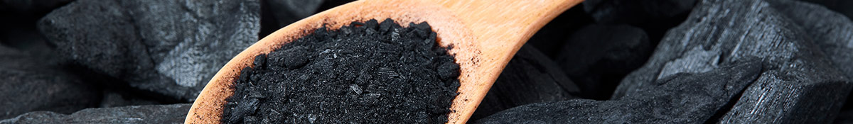 chunks of charcoal and powdered charcoal which is an ingredient in the activated charcoal tablets