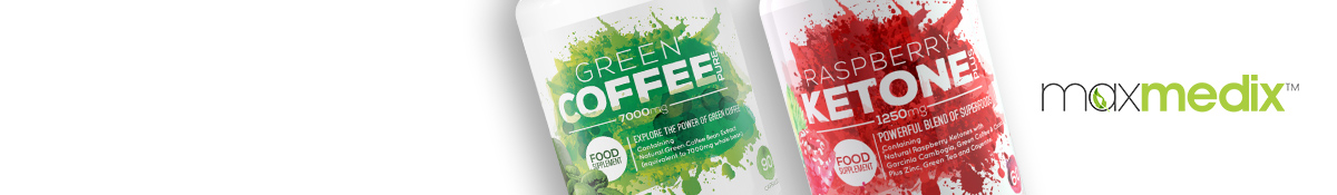 Heading banner for MaxMedix with green coffee and raspberry ketone Heading banner for MaxMedix with green coffee and raspberry ketone