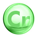 green circle with cr written inside to represent cr molecule