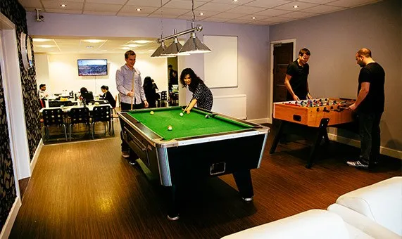 photograph of office common room and staff kitchen