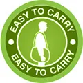 green circle with a person carring a circulator to show that it is easy to carry