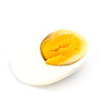 half cut boiled egg to show that egg whites contain superior protein which helps muscle development