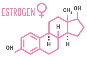 image of chemical structure of estrogen to show how menopause can affect weight loss