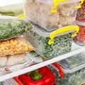 image of containers on a shelf in the freezer to show that you can freeze meals