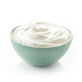 Green bowl containg hunger suppressing greek yogurt Green bowl containg hunger suppressing greek yogurt