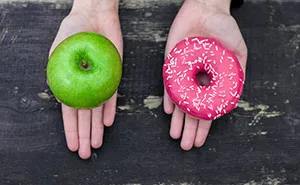 Green Apple And Pink Donut
