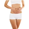 Image Of Woman With Hands on Stomach to show a healthy stomach