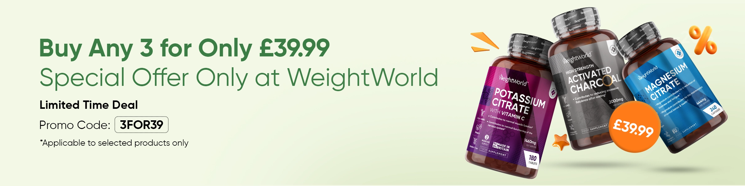 Buy any 3 for 39.99 GBP