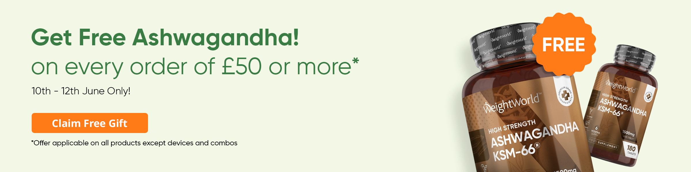Spend 50+ Get free ashwagandha