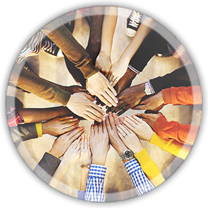 circle img 1 people in a circle with hands in the middle to show diversity