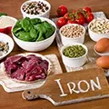 bowls of foods that are high and rich in iron which is used in fat burners