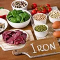 bowls of foods that are high and rich in iron which is used in fat burners Some natural fat burners