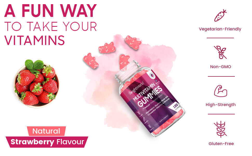 Vitamin Gummies in Strawberry Flavour