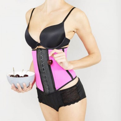 photograph of a woman wearing a waist trainer corset
