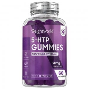60 5-HTP Gummies 98mg, 1 month supply.
