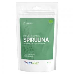 front view of packaging for weightworld bio spirulina powder front view of packaging for weightworld bio spirulina powder