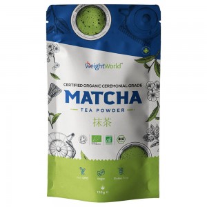 Resealable packaging of WeightWorld Matcha Powder