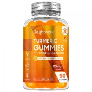 Bottle of WeightWorld’s Turmeric Gummies 2100mg