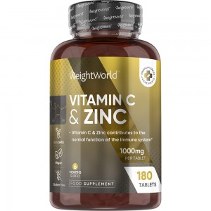 Vitamin C & Zinc Bottle of WeightWorld’s Vitamin C and Zinc Tablets