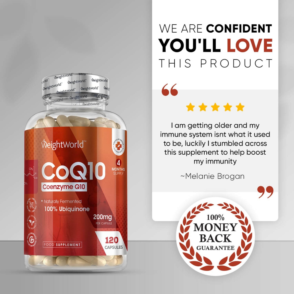 CoQ10 Pure 200mg 120 Capsules of Coenzyme Q10 WeightWorld