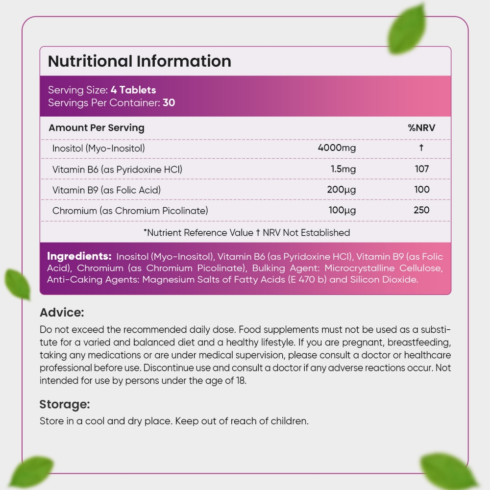 Myo-Inositol Tablets | 4000mg 120 Tablets (1-Month Supply) | WeightWorld