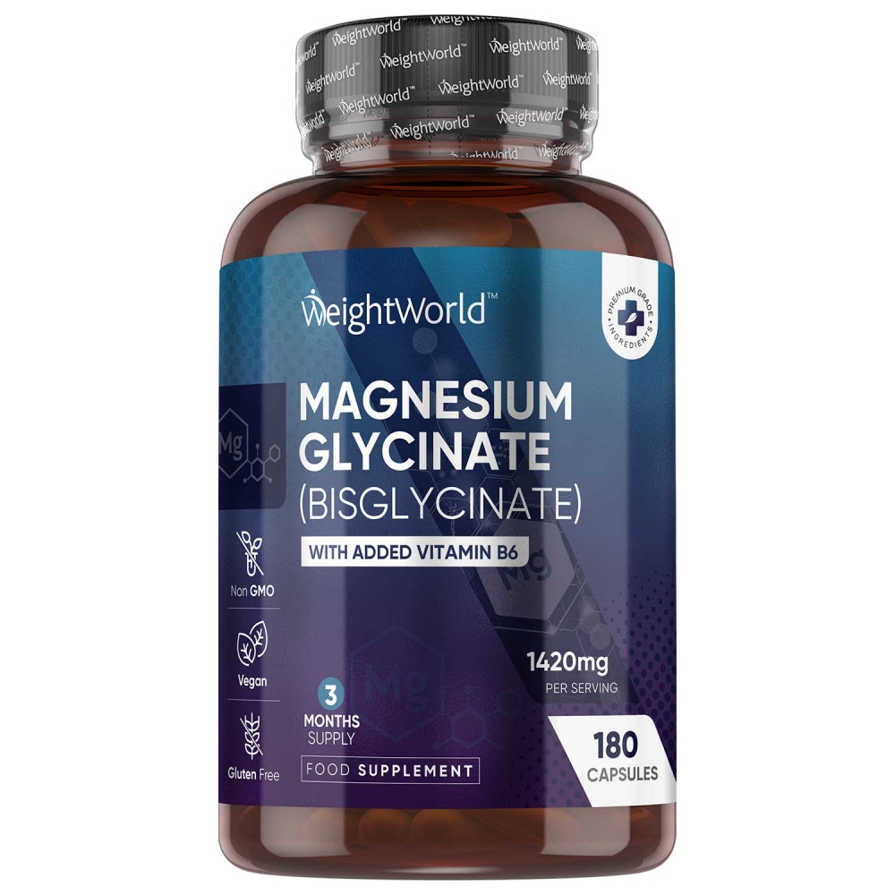 Buy Magnesium Glycinate UK Capsules | 1420 mg 180 Capsules | WeightWorld