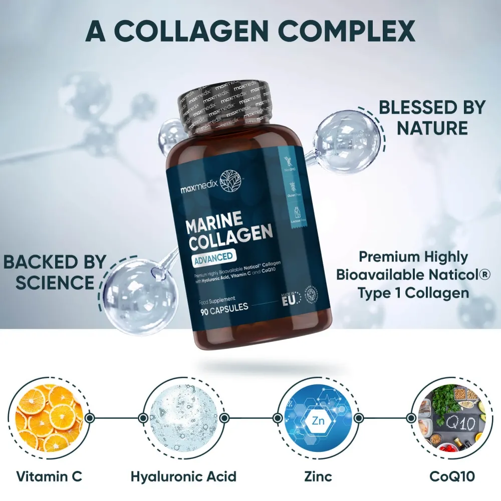 Marine Collagen Complex with hyaluronic acid, Co-Q10, zinc & vitamin C