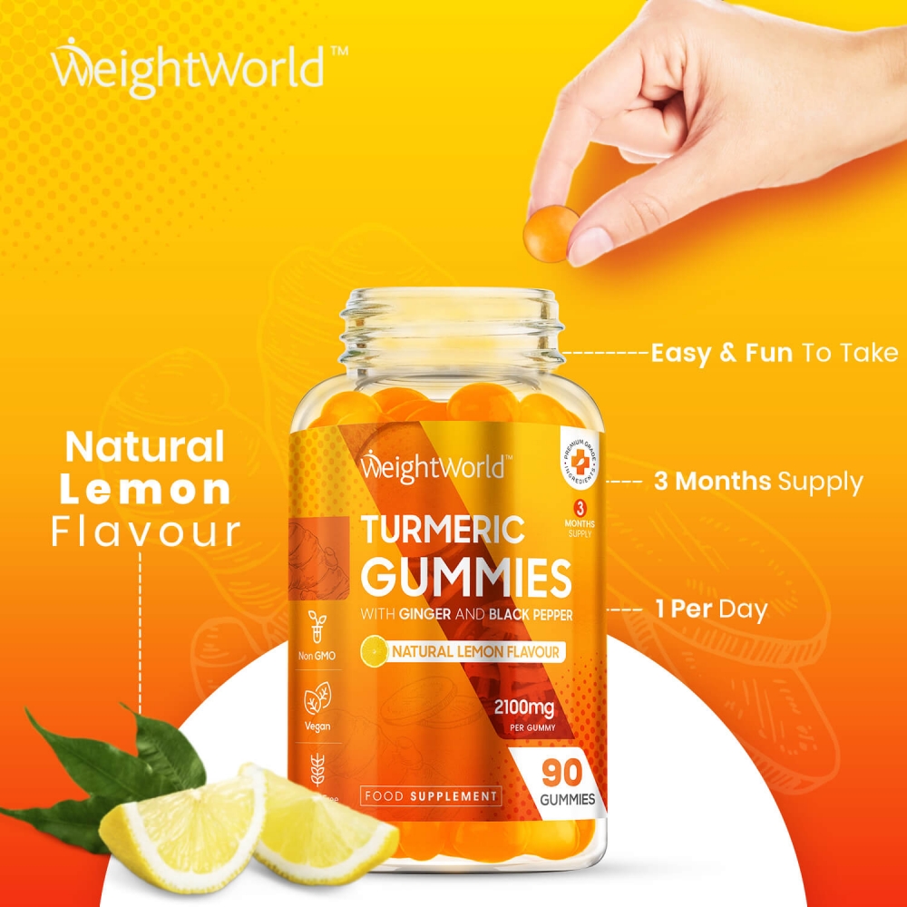 Turmeric Gummies Lemon Flavour WeightWorld