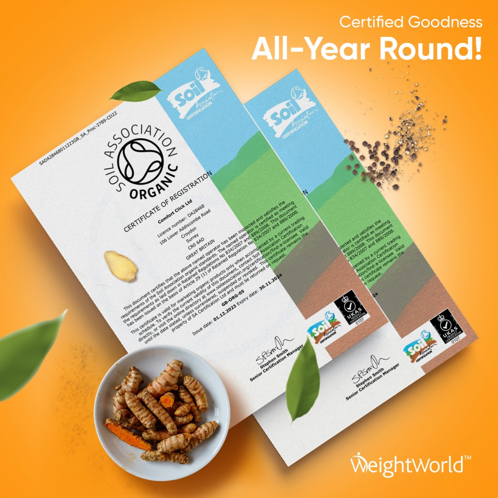 SOIL Association Certified Organic Turmeric with Ginger and Black Pepper Capsules