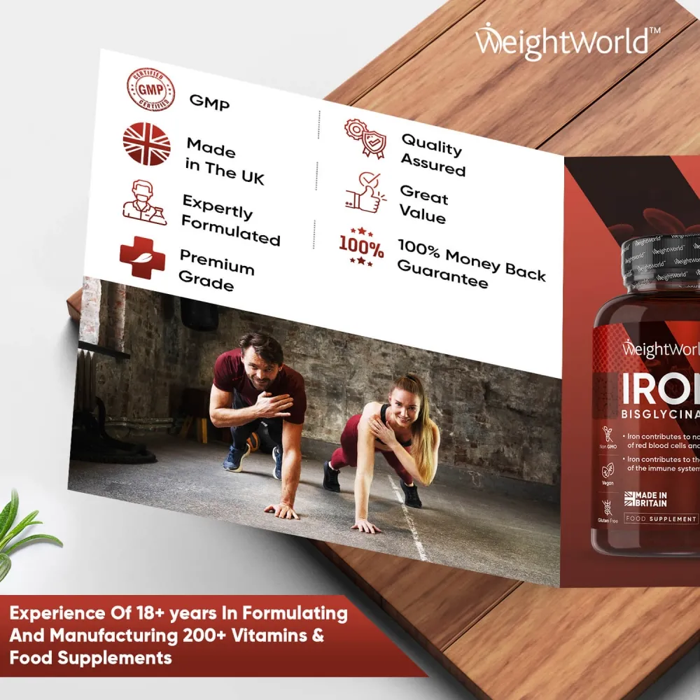 Manufacturing standards and guarantee of WeightWorld’s vegan iron supplement