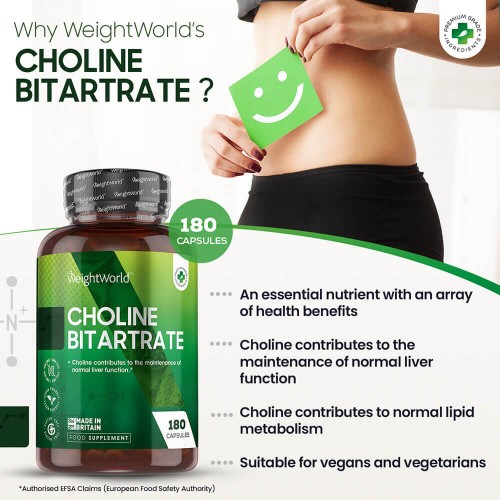 Choline Bitartrate Capsules Supplement for the Liver WeightWorld