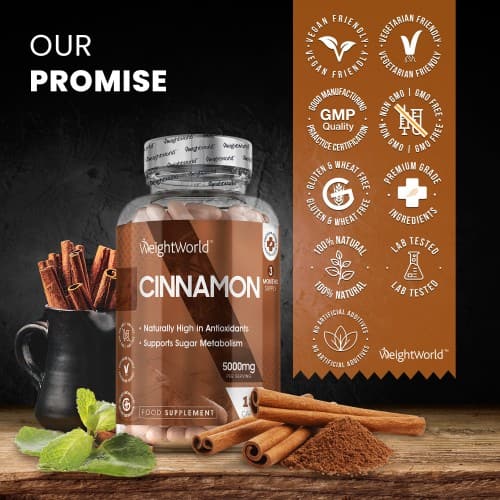 Cinnamon Capsules Natural Herbal Wellness Supplement WeightWorld