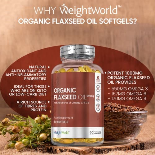 Flaxseed Oil Softgels Natural Omega Oil Supplement WeightWorld