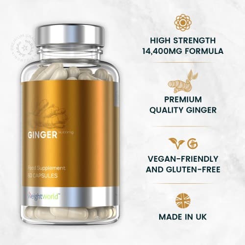 Ginger Capsules Naturally Sourced Wellness Pills WeightWorld