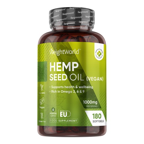 Cold Pressed Hemp Seed Oil 1000mg 180 Softgels