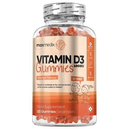 120 Vitamin D3 Gummies for Kids, Orange Flavoured