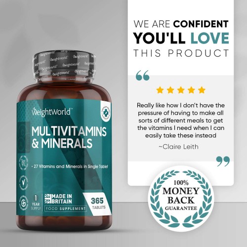Multivitamins & Minerals 365 Tablets Natural Wellbeing WeightWorld