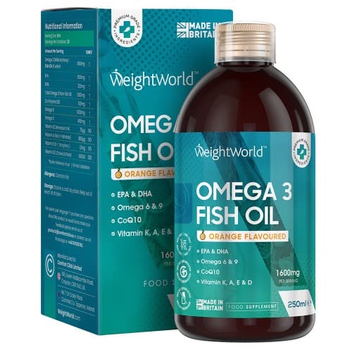 Omega 3 Fish Oil Liquid With Vitamin A, D, E and K WeightWorld