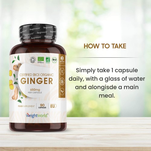 Organic Ginger Naturally Sourced Wellness Capsules WeightWorld
