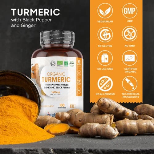 100 Organic Turmeric with Black Pepper & Ginger Capsules