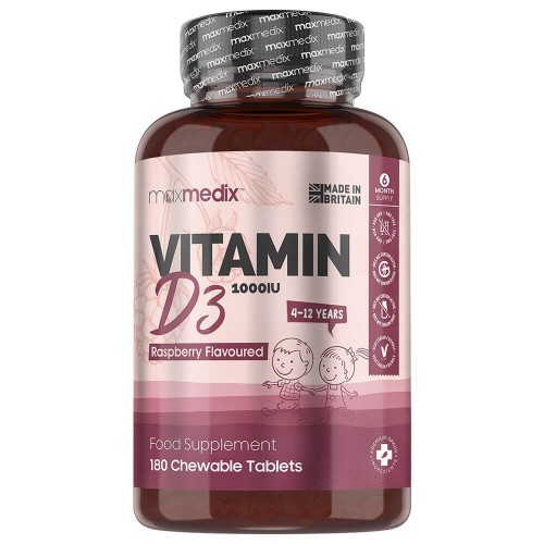 Vitamin D3 Chewable Tablets For Kids | Food Supplement for Bone & Joint Care and Natural Immunity Boost 