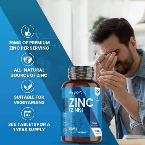 Zinc Tablets Natural Immunity Boosting Food Supplement WeightWorld