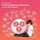 17 vital vitamins and minerals packed in our gummy multivitamins for kids