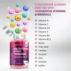 Blend of 13 essential vitamins and minerals in our gummy vitamins for adults