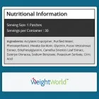 Nutritional Information of Slimming Patch
