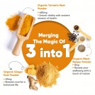 3-in-1 powerful formula of Organic Turmeric with Ginger and Black Pepper Capsules